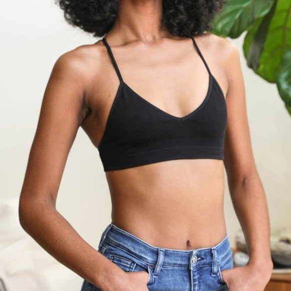 Boho Crescent Moon Bralette - Black - Picture 2 of 3